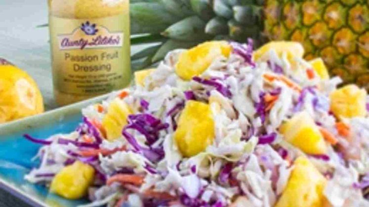 Auntys Lilikoi Coleslaw Recipe • Cooking Hawaiian Style 0044