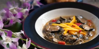 Sautéed ʻOpihi by Brad Mira Garlic butter sauteed opihi Hawaiian limpets with sweet peppers by Brad Mira
